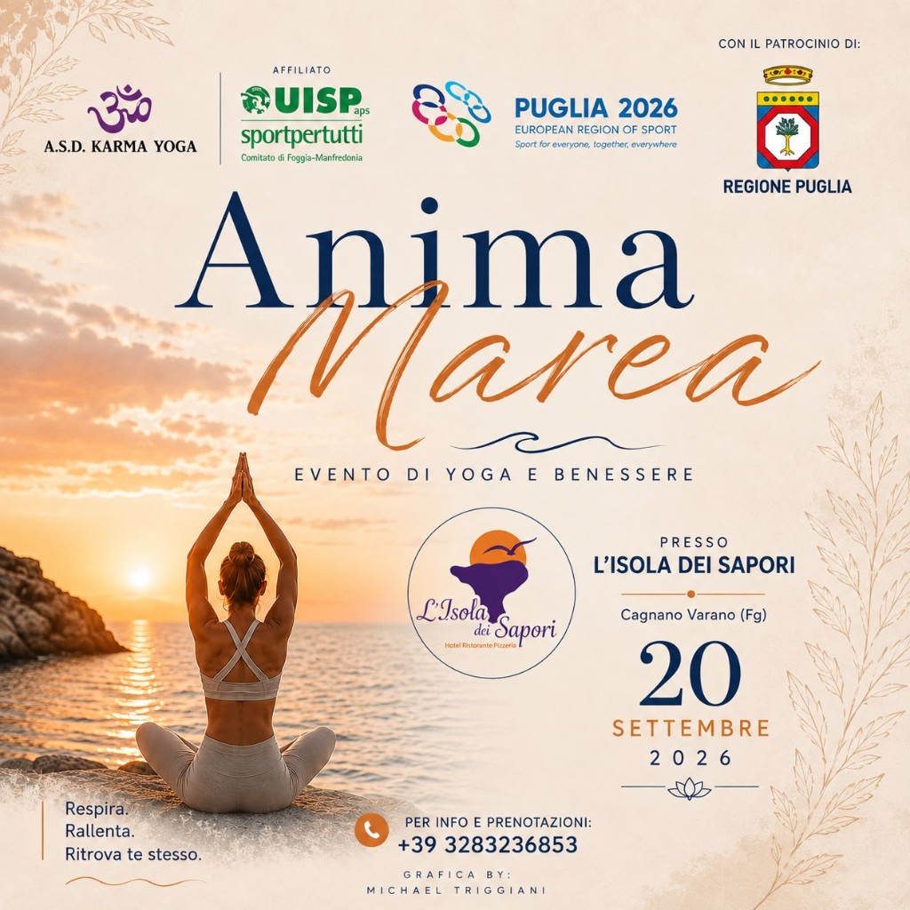 Locandina Anima Marea, evento di yoga e benessere il 20 settembre 2026